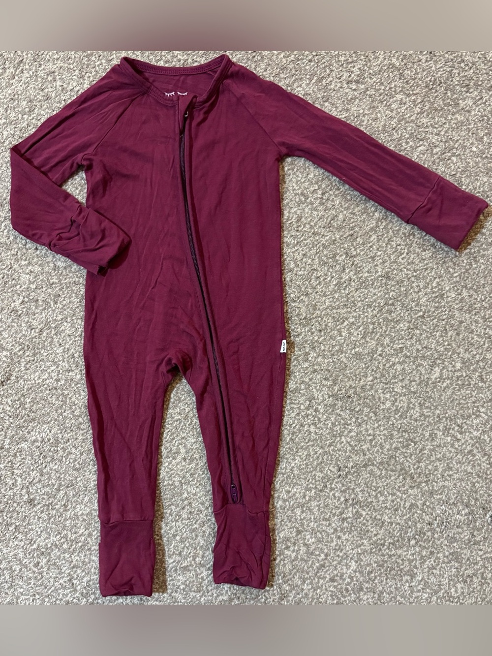 Little Sleepies Burgundy Zip-Front Footie